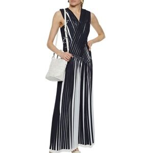 Phillip Lim- NWT Crossover Black and White Pleated Crepe Maxi Dress